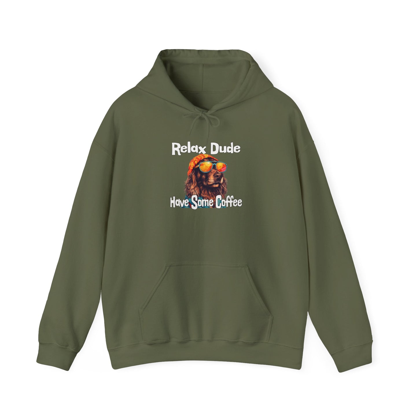 Relax Dude Have Some Coffee Unisex Heavy Blend™ Hooded Sweatshirt