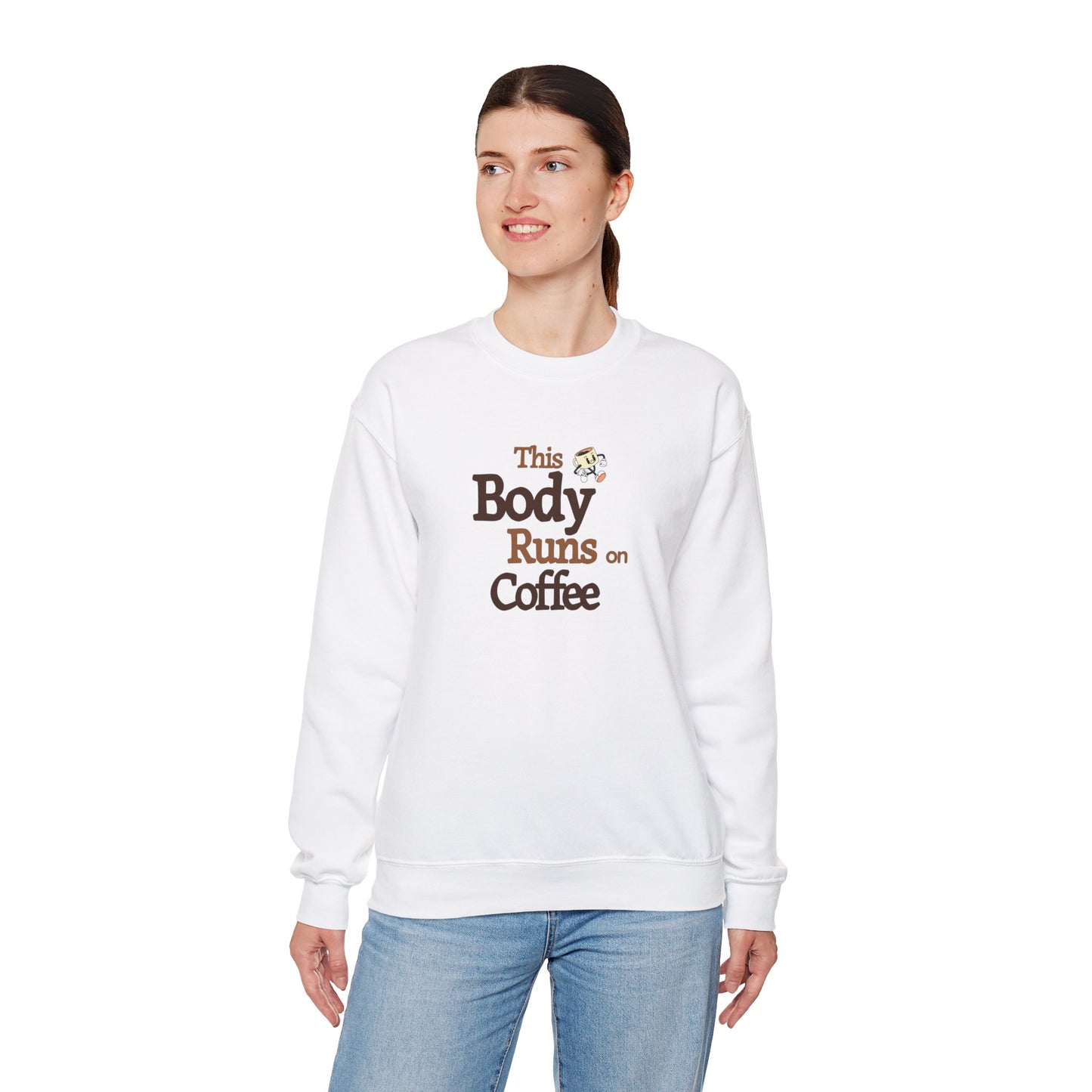 This Body Runs on Coffee Unisex Heavy Blend™ Crewneck Sweatshirt