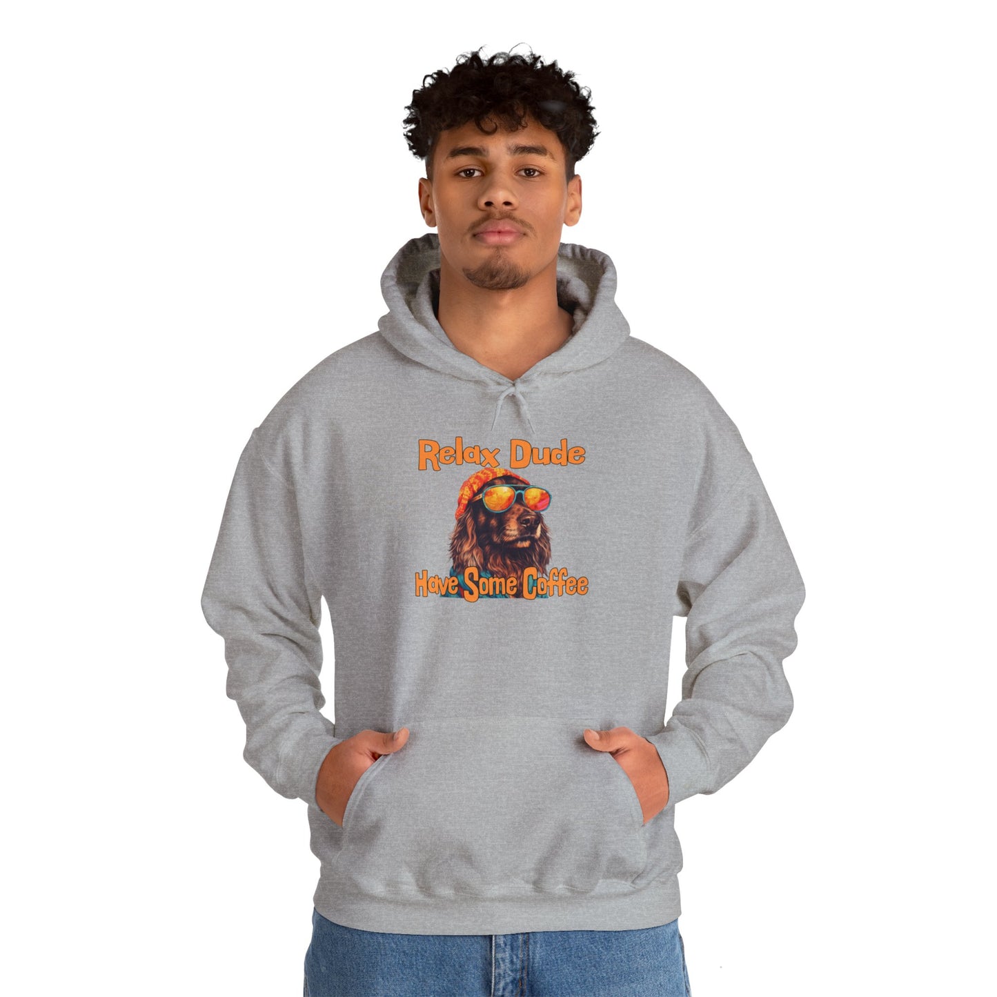 Relax Dude Have Some Coffee Unisex Heavy Blend™ Hooded Sweatshirt