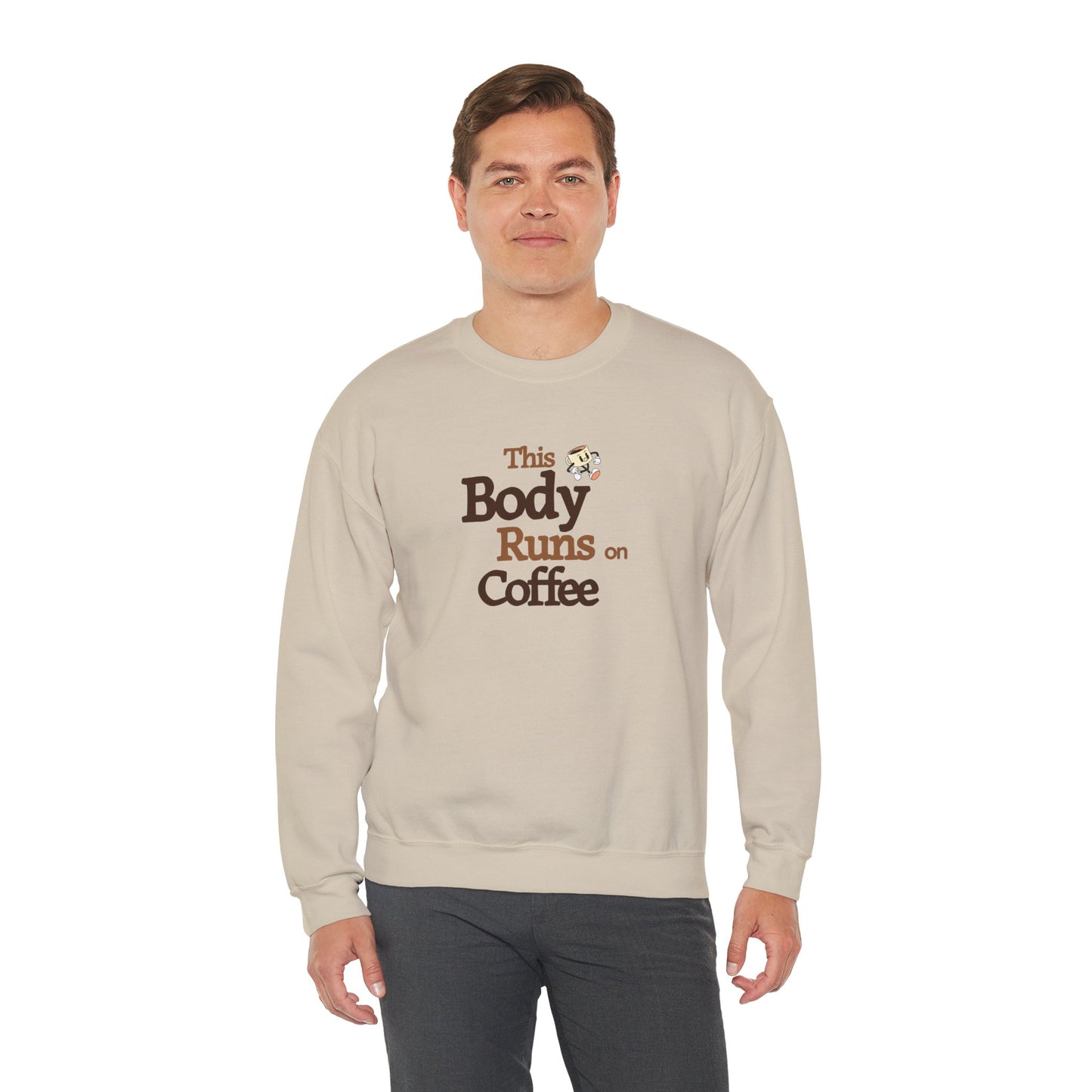 This Body Runs on Coffee Unisex Heavy Blend™ Crewneck Sweatshirt