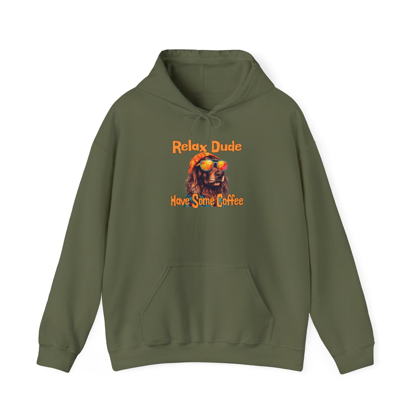 Relax Dude Have Some Coffee Unisex Heavy Blend™ Hooded Sweatshirt