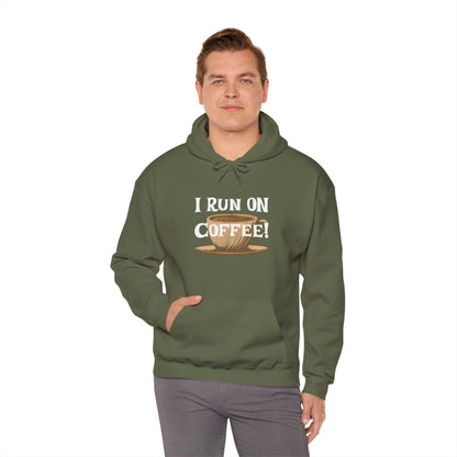 I Run on Coffee Unisex Heavy Blend™ Hooded Sweatshirt