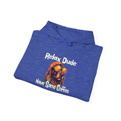 Relax Dude Have Some Coffee Unisex Heavy Blend™ Hooded Sweatshirt