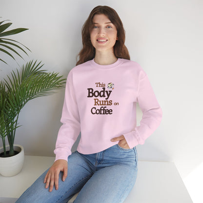 This Body Runs on Coffee Unisex Heavy Blend™ Crewneck Sweatshirt