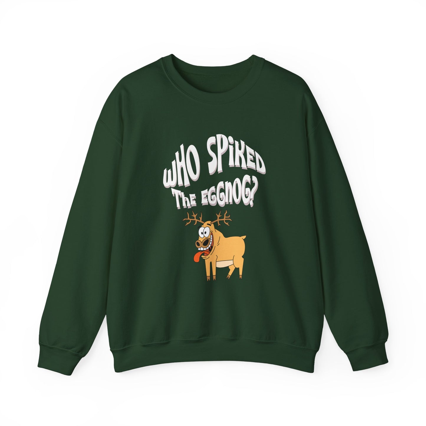 Green sweatshirt with cartoon character and text on a white background at Java Good Coffee