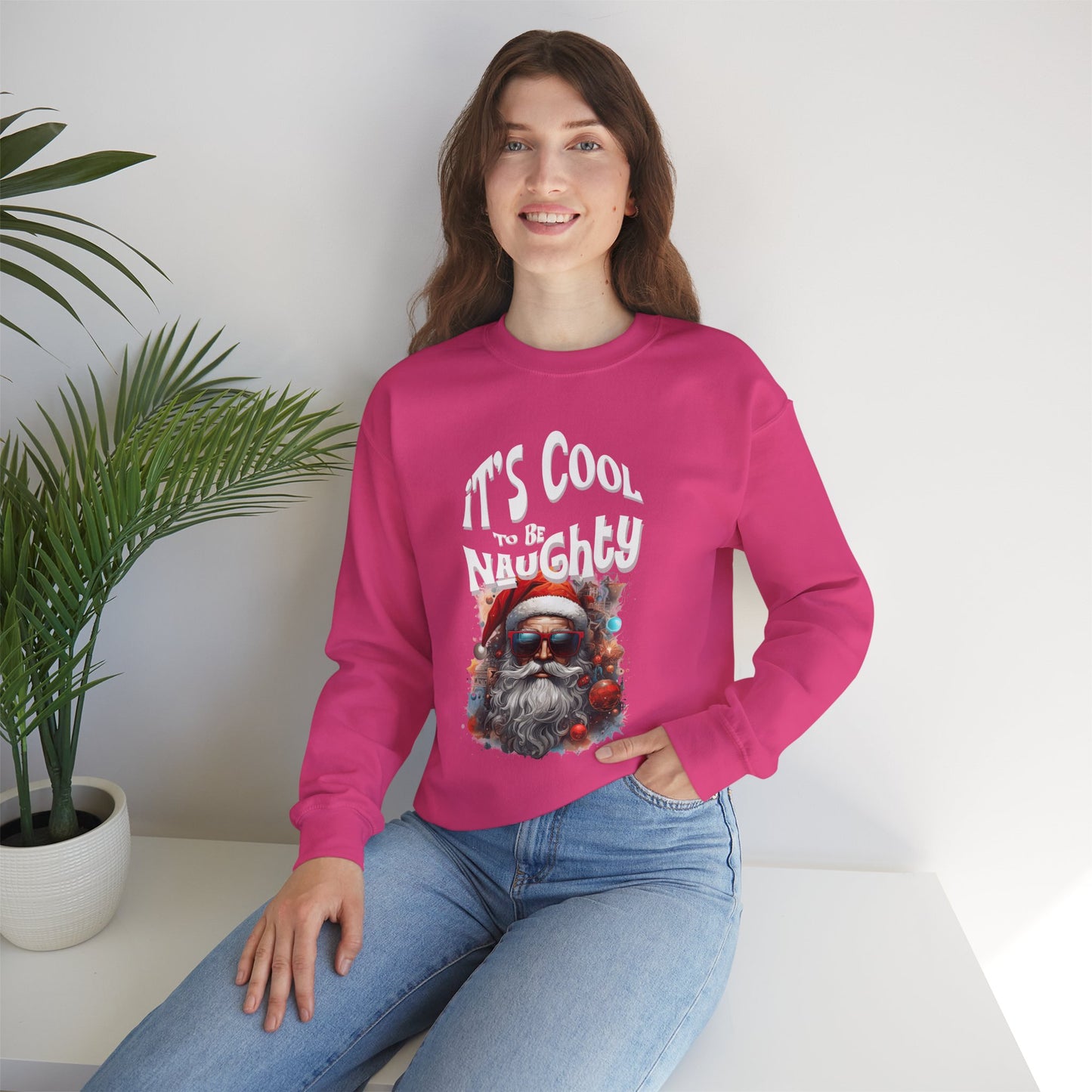It's Cool to be Naughty Santa Vibes Unisex Crewneck Sweatshirt