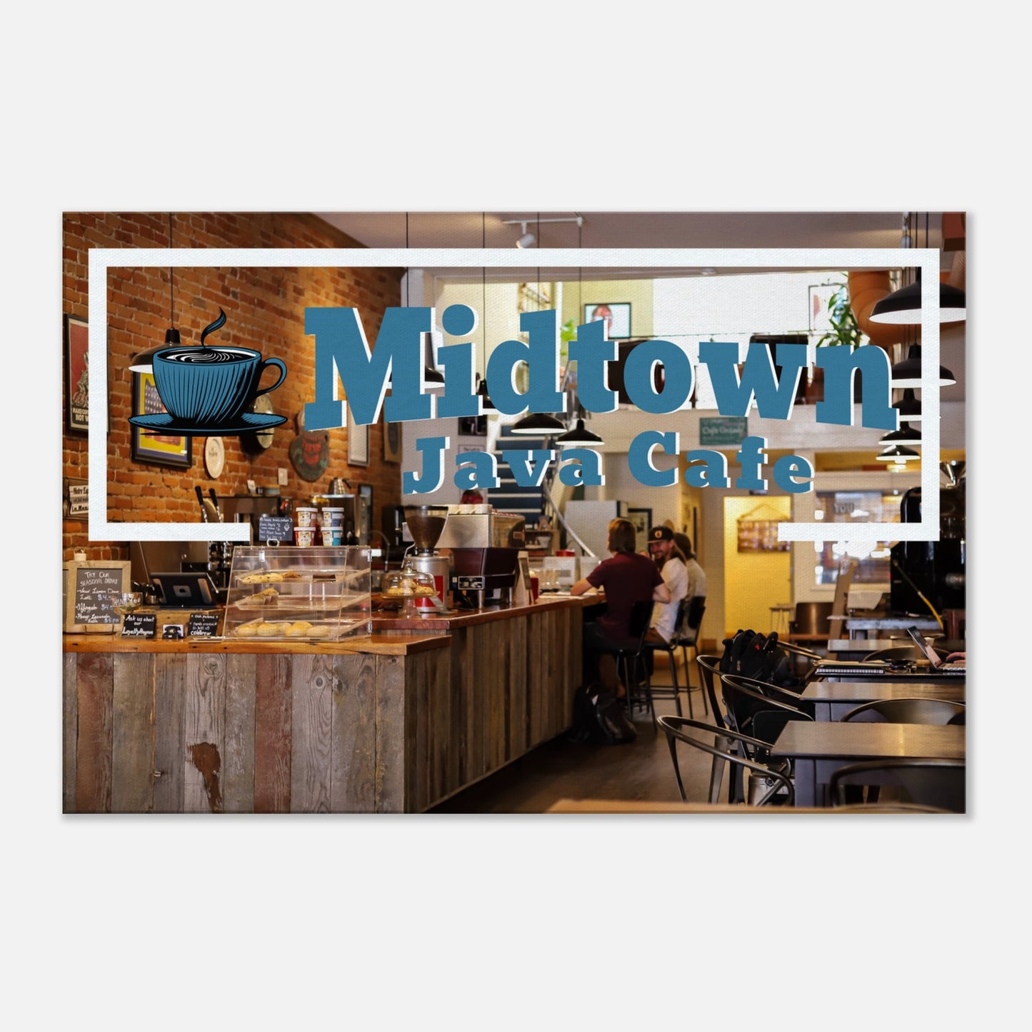 Midtown Java Cafe Canvas Wall Print by Java Good Coffee