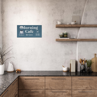 Blue Morning Cafe Canvas Wall Print