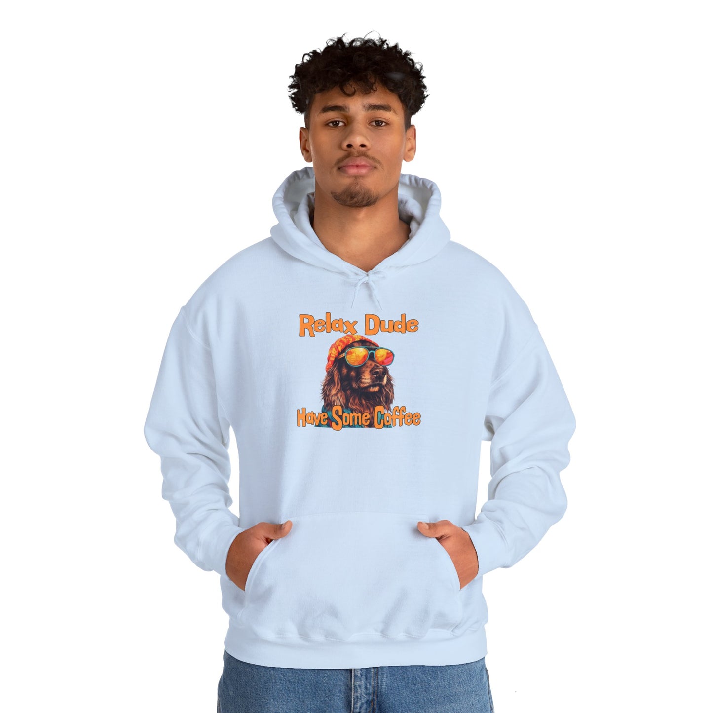 Relax Dude Have Some Coffee Unisex Heavy Blend™ Hooded Sweatshirt