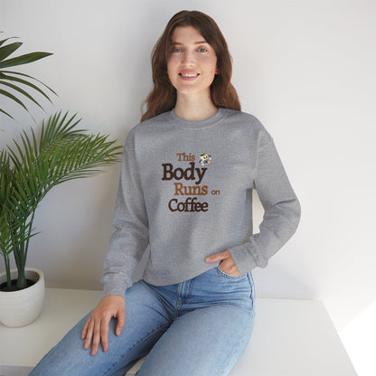 This Body Runs on Coffee Unisex Heavy Blend™ Crewneck Sweatshirt