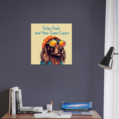 Relax Dude Canvas Wall Print on Java Good Coffee