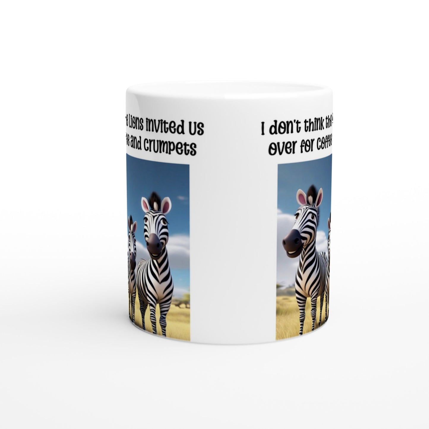 Zebra Going For Coffee White 11oz Ceramic Mug Java Good Coffee