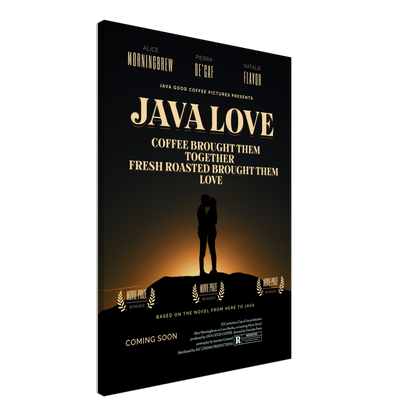 Java Love Faux Movie Poster Canvas Wall Print