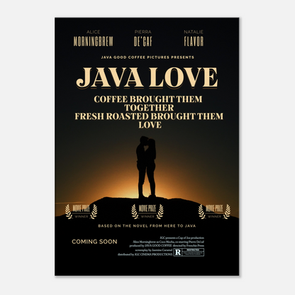 Java Love Faux Movie Poster Canvas Wall Print