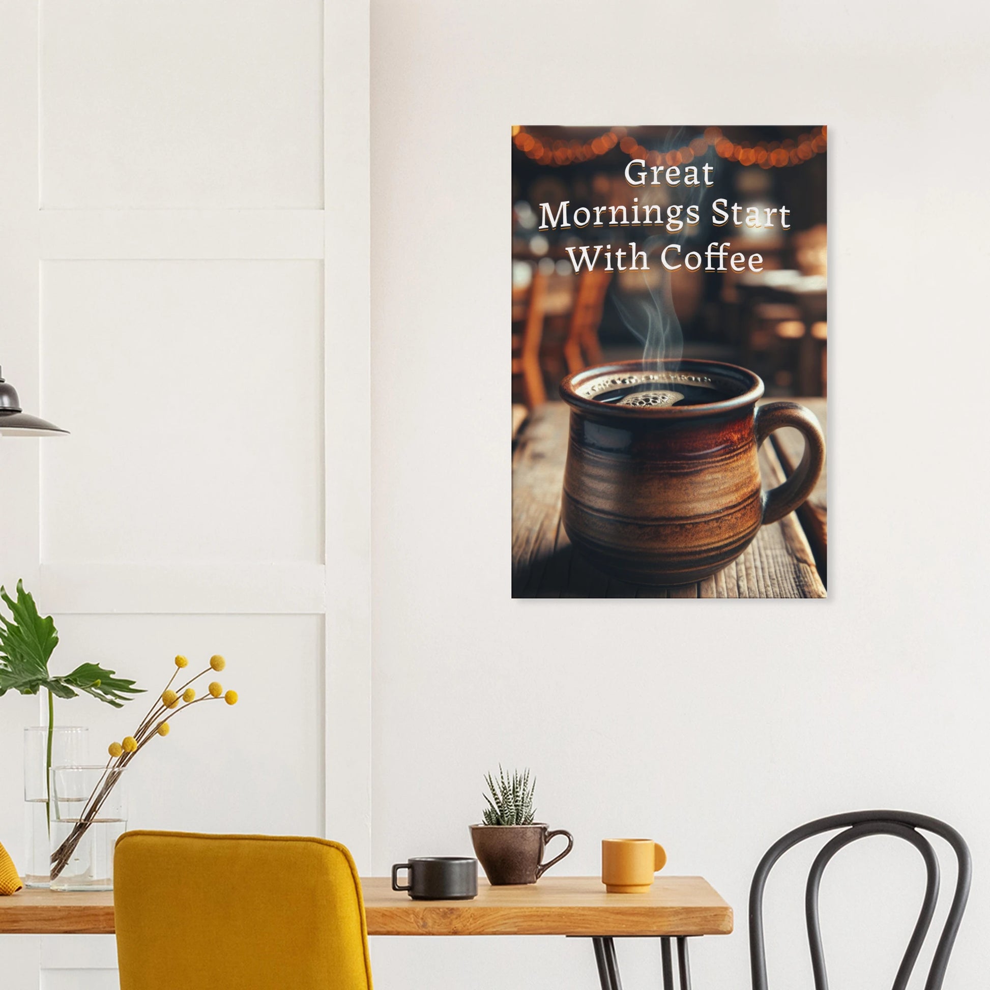 Great Mornings Start With Coffee Canvas Wall Print - Java Good Coffee