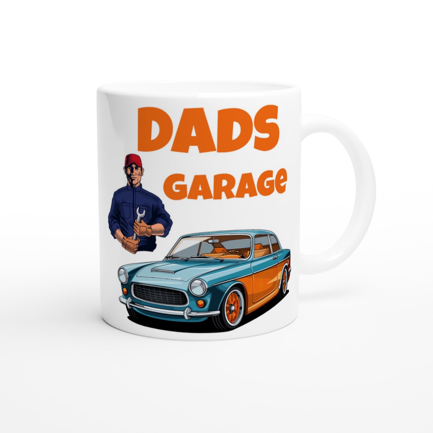 Dads Garage White 11oz Ceramic Mug by Java Good Coffee
