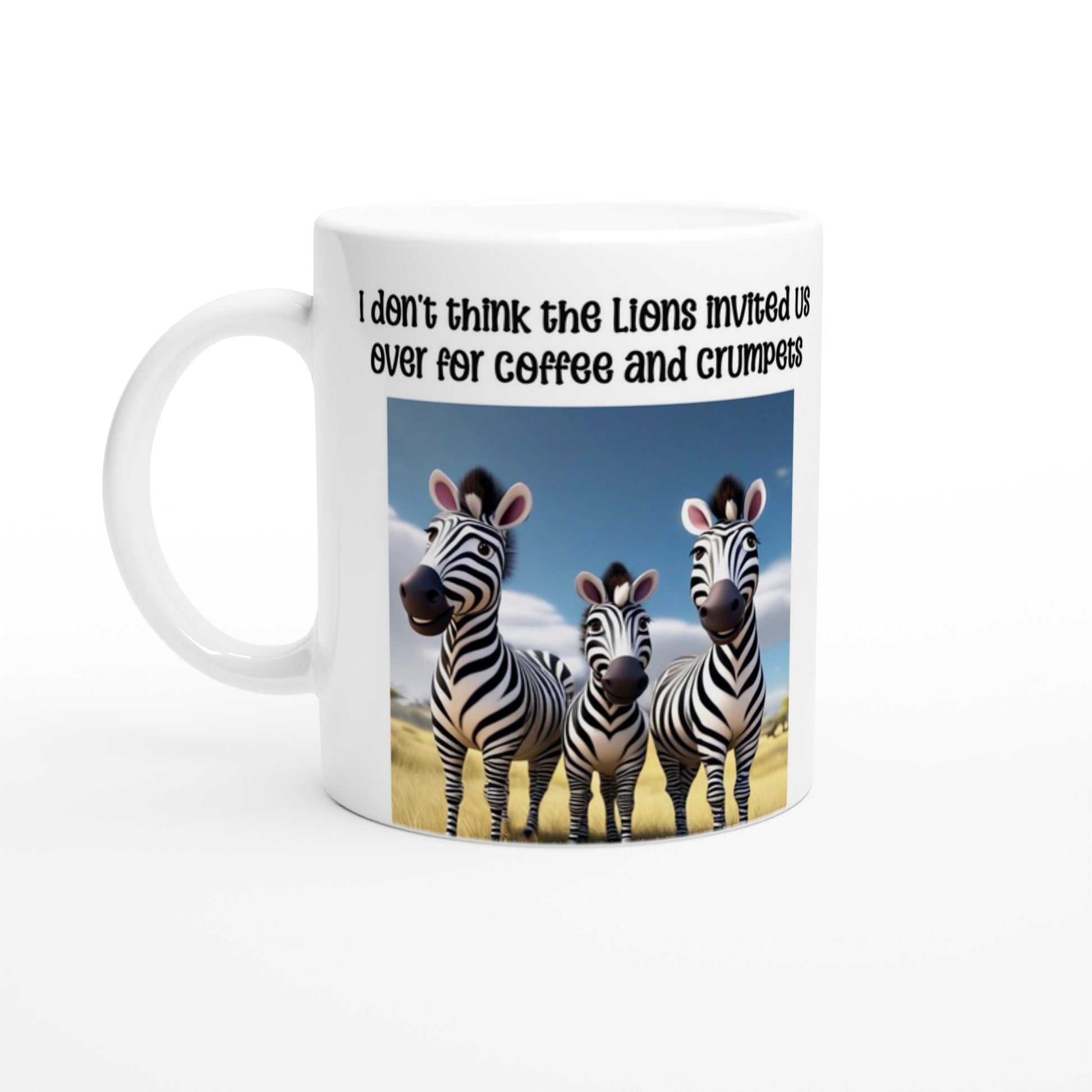 Zebra Going For Coffee White 11oz Ceramic Mug at Java Good Coffee