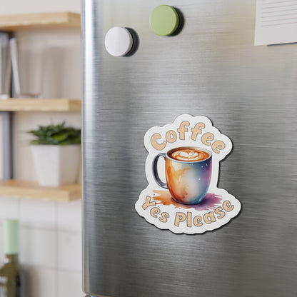 Coffee Yes Please Die-Cut Magnet - Whimsical Kitchen Decor for Coffee Lovers