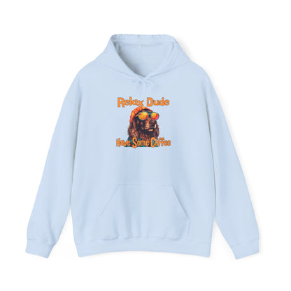 Relax Dude Have Some Coffee Unisex Heavy Blend™ Hooded Sweatshirt