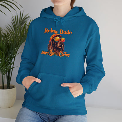 Relax Dude Have Some Coffee Unisex Heavy Blend™ Hooded Sweatshirt