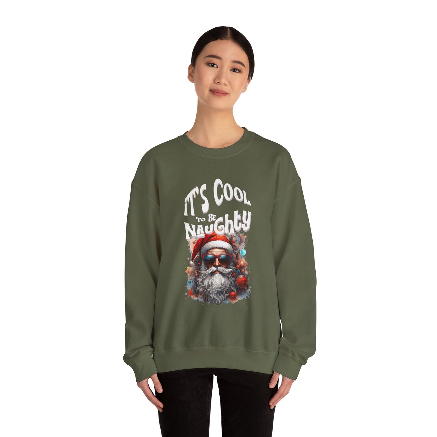 It's Cool to be Naughty Santa Vibes Unisex Crewneck Sweatshirt