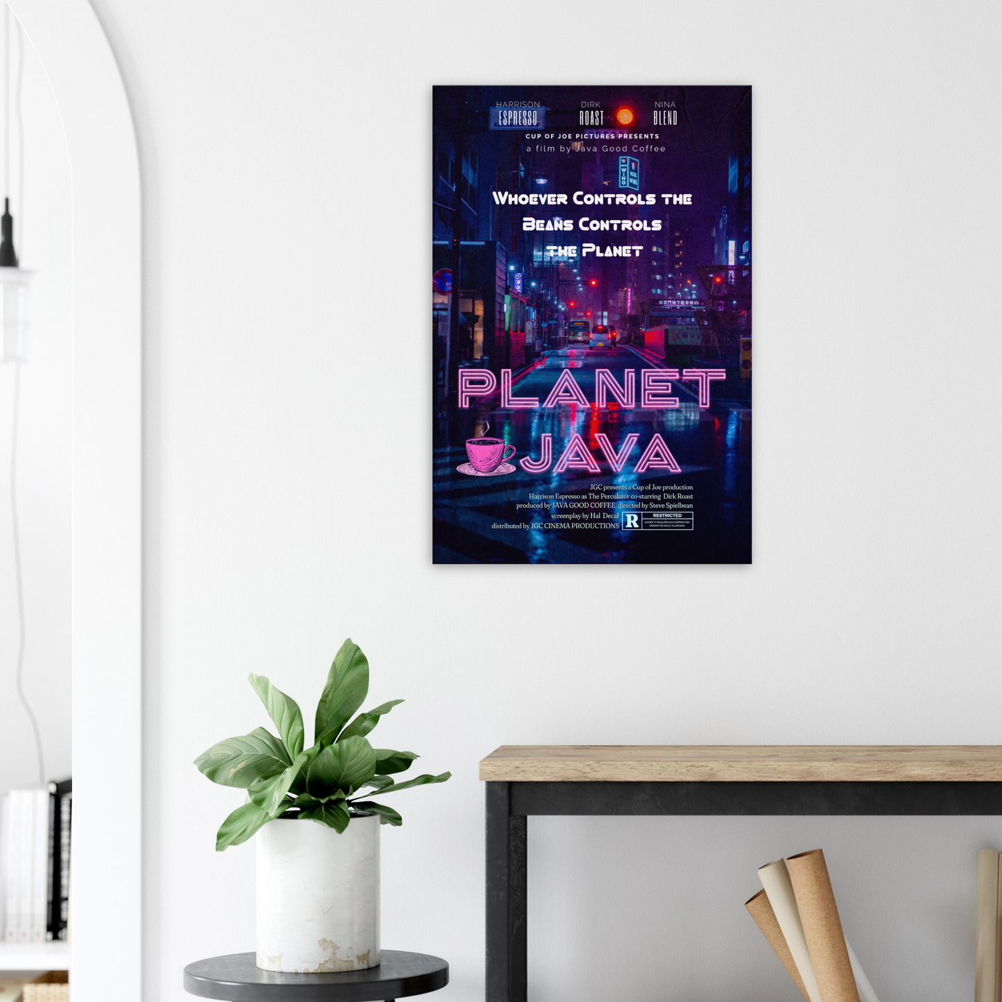 Planet Java Movie Canvas Wall Print at Java Good Coffee