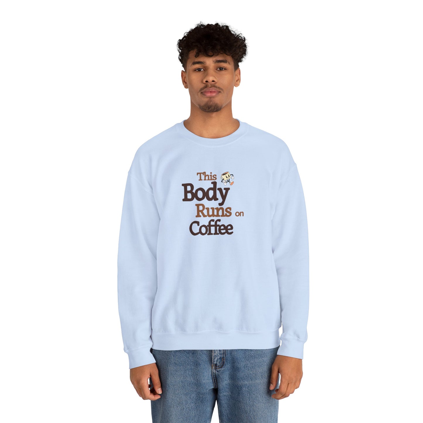 This Body Runs on Coffee Unisex Heavy Blend™ Crewneck Sweatshirt