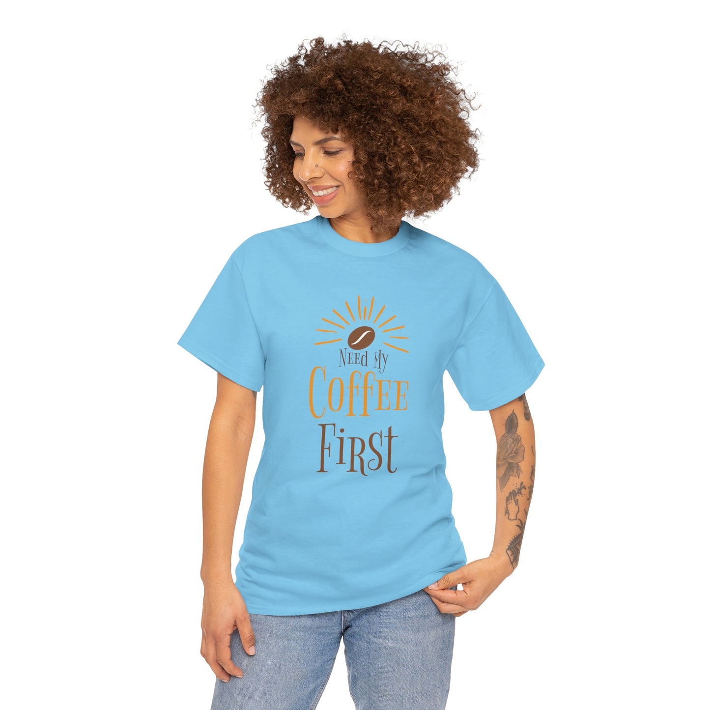 Coffee First T-Shirt — Cute Morning Coffee Quote Tee