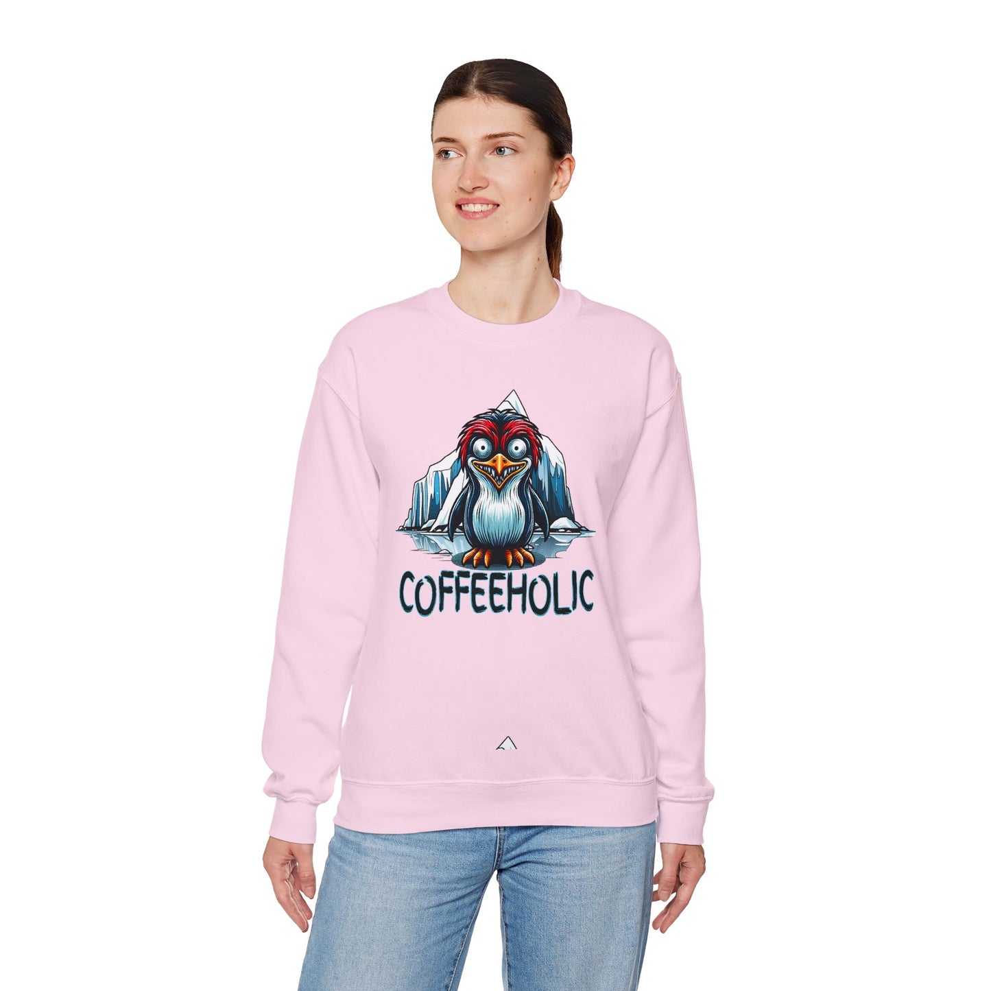 Coffeeholic Penguin Crewneck Sweatshirt - Cozy Unisex Apparel