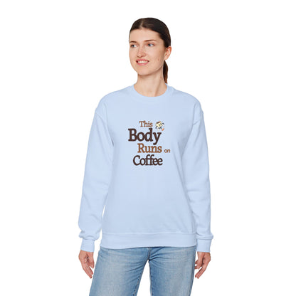 This Body Runs on Coffee Unisex Heavy Blend™ Crewneck Sweatshirt