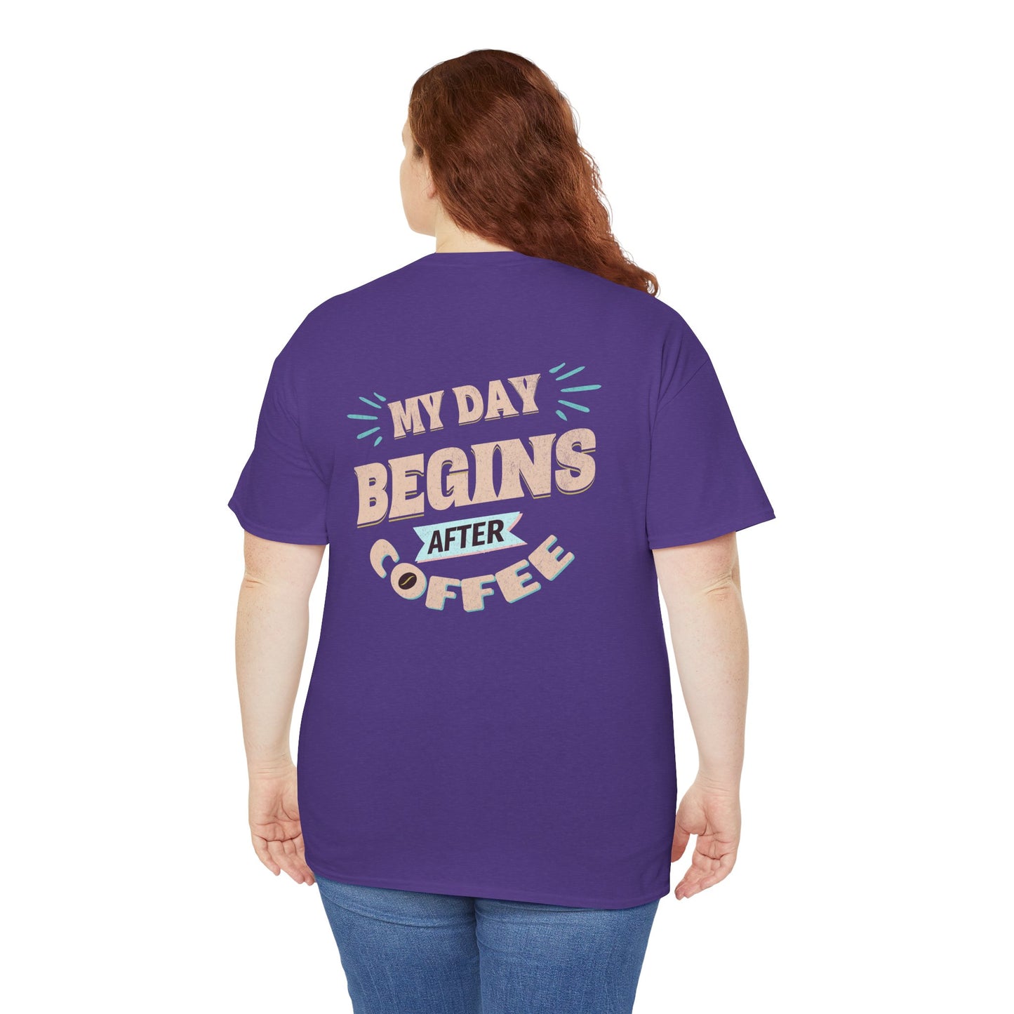 My Day Begins After Coffee T‑Shirt — Funny Coffee Lover Tee