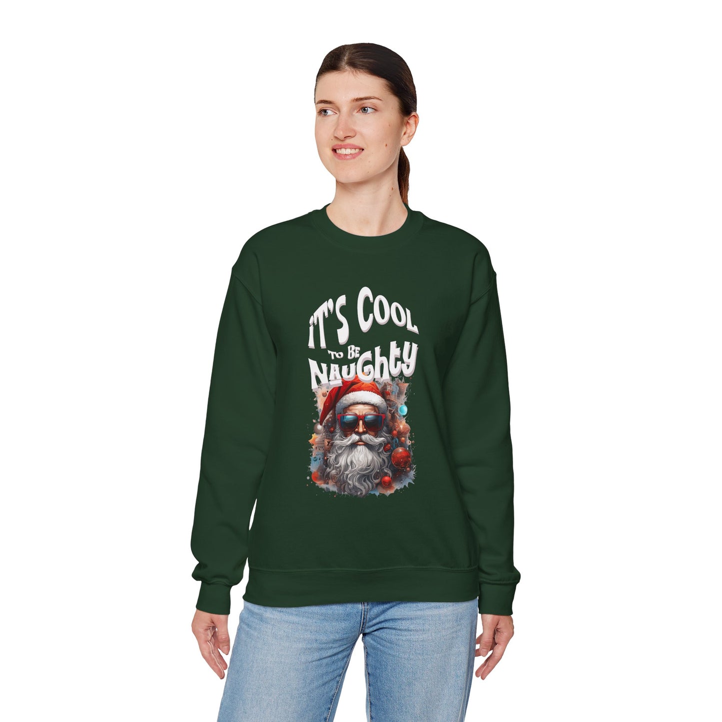 It's Cool to be Naughty Santa Vibes Unisex Crewneck Sweatshirt