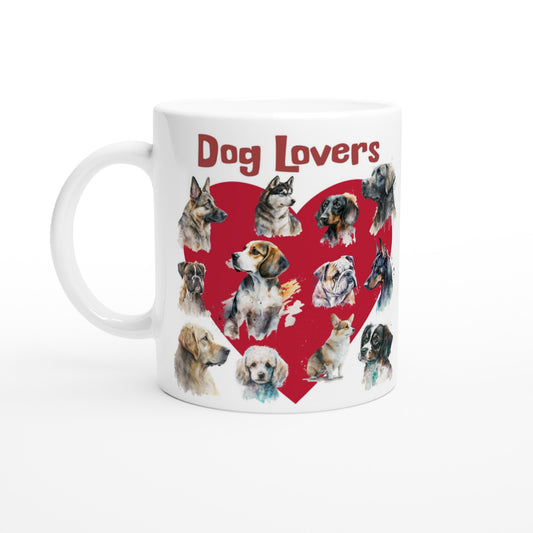 Dog Lovers White 11oz Ceramic Mug by Java Good Coffee