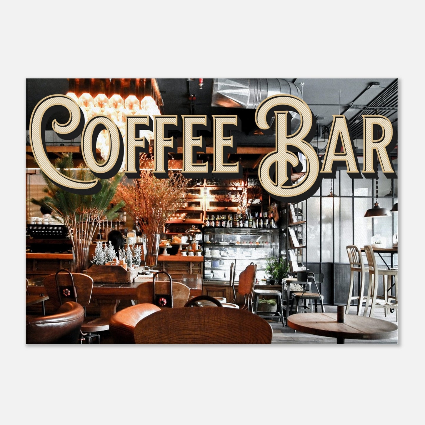 Downtown Coffee Bar Canvas Wall Print on Java Good Coffee