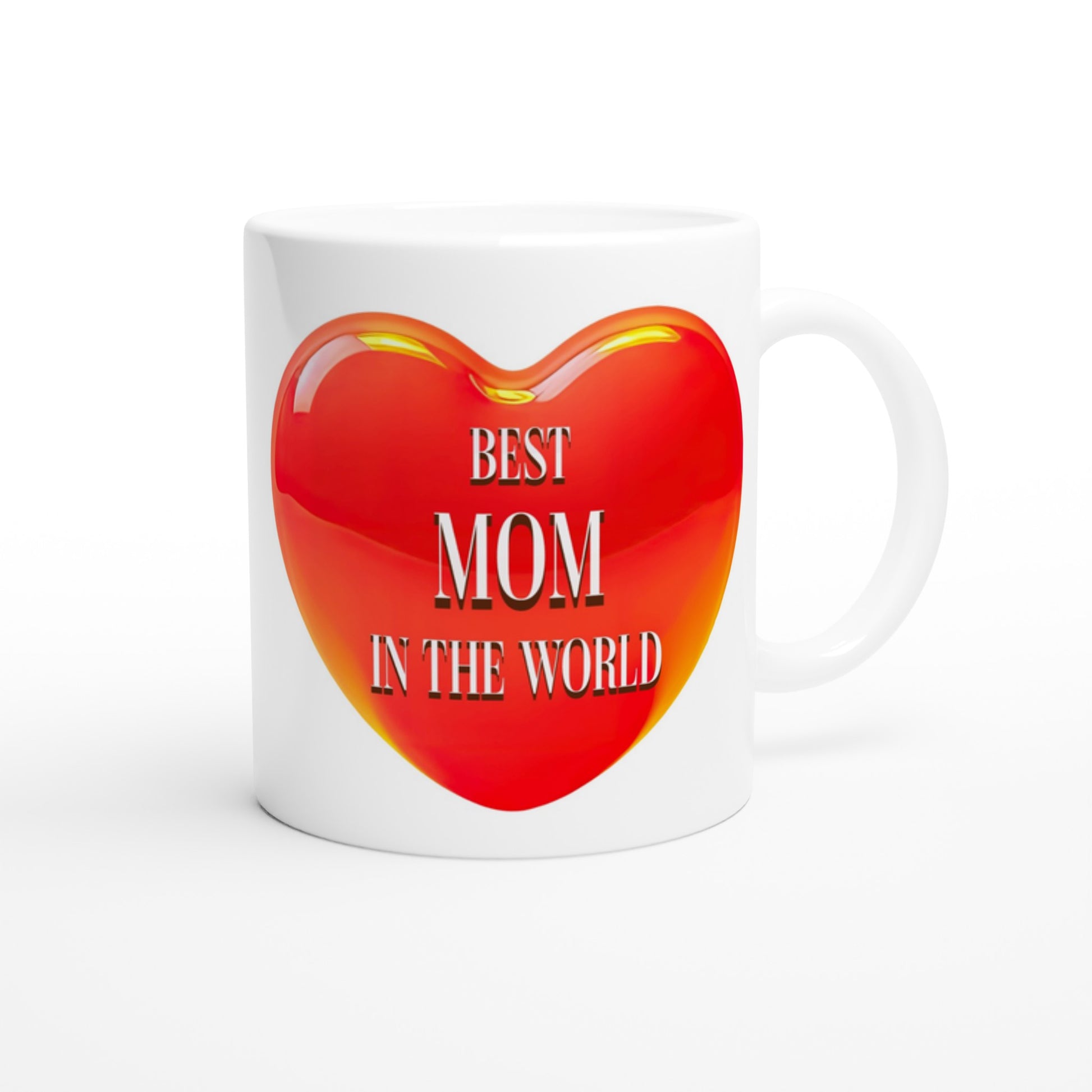 Red Heart Best Mom in the World 11oz Ceramic Mug by Java Good Coffee