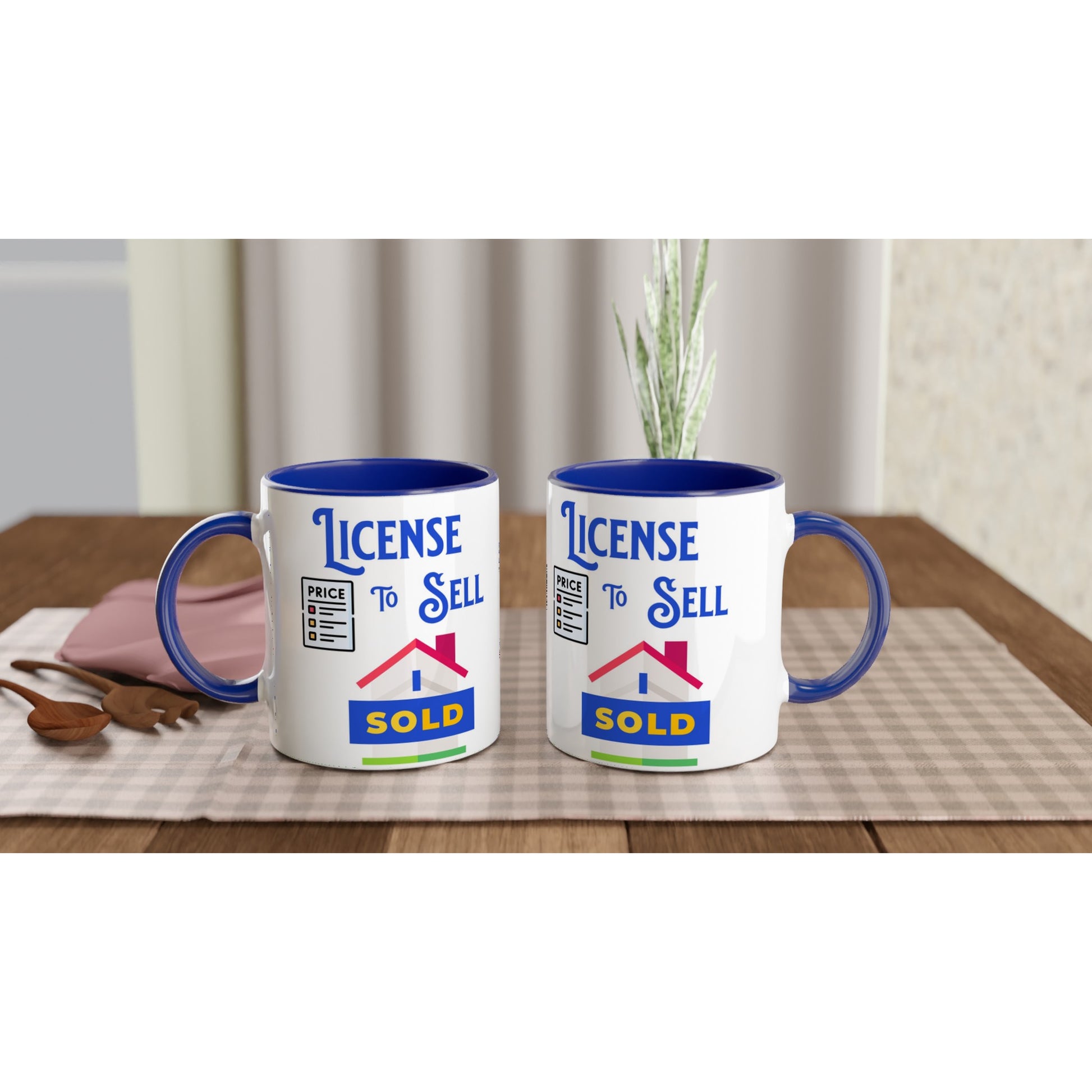License To Sell 11oz Blue Ceramic Mug - Java Good Coffee