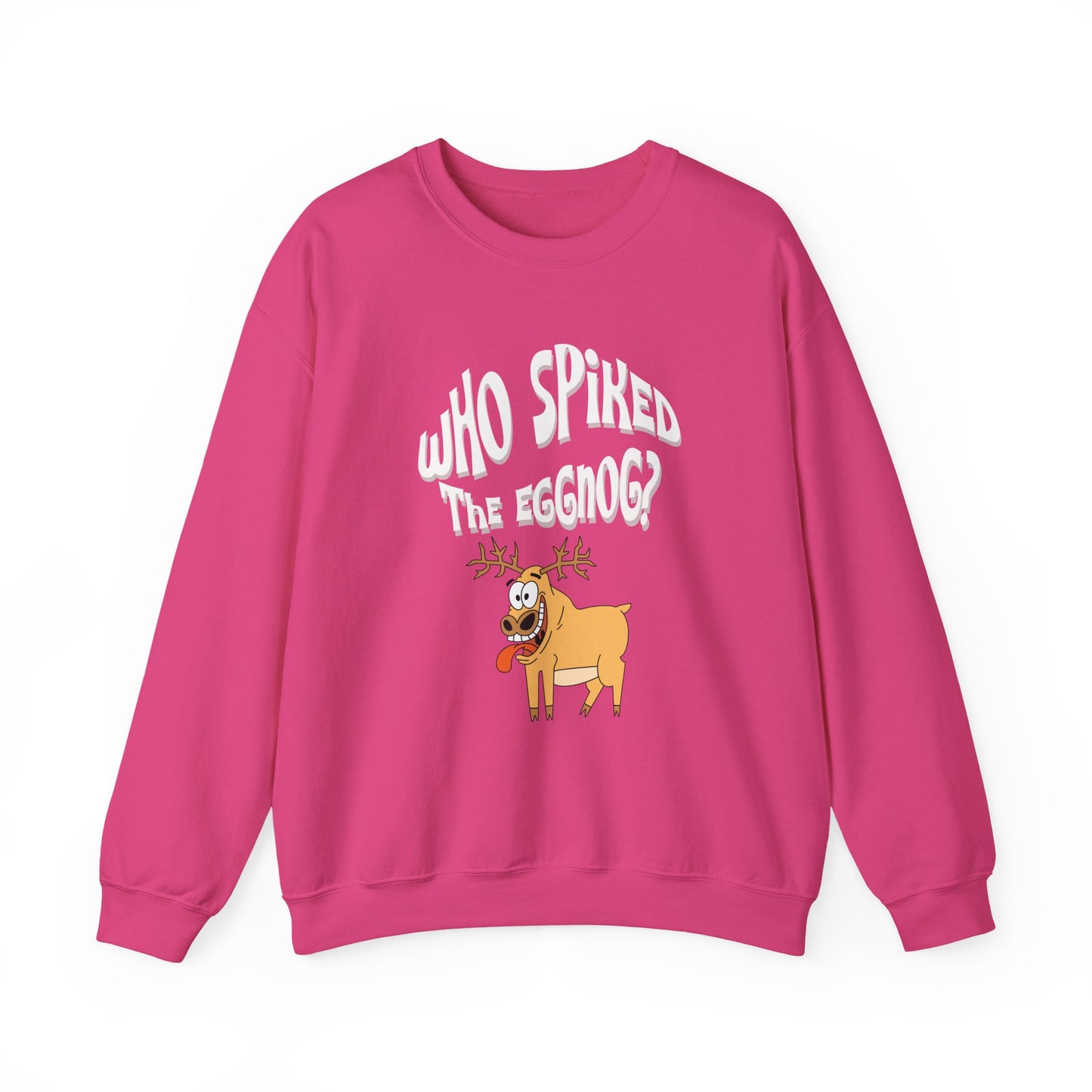 Pink sweatshirt with cartoon character and text on a white background at Java Good Coffee
