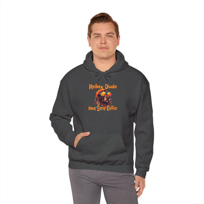 Relax Dude Have Some Coffee Unisex Heavy Blend™ Hooded Sweatshirt