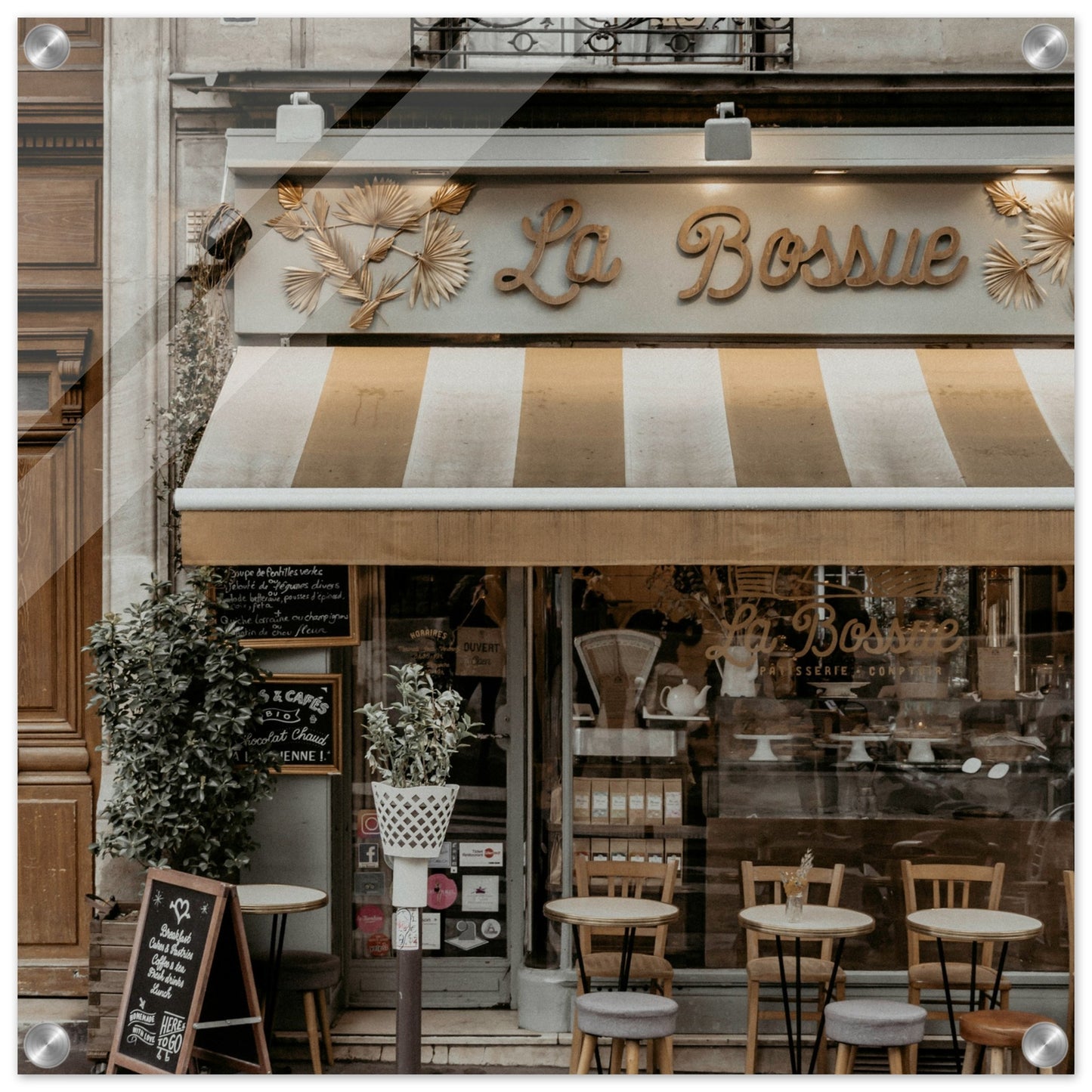 La Bossue Cafe Acrylic Print by Java Good Coffee