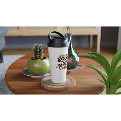 Today's Good Mood White 15oz Stainless Steel Travel Mug