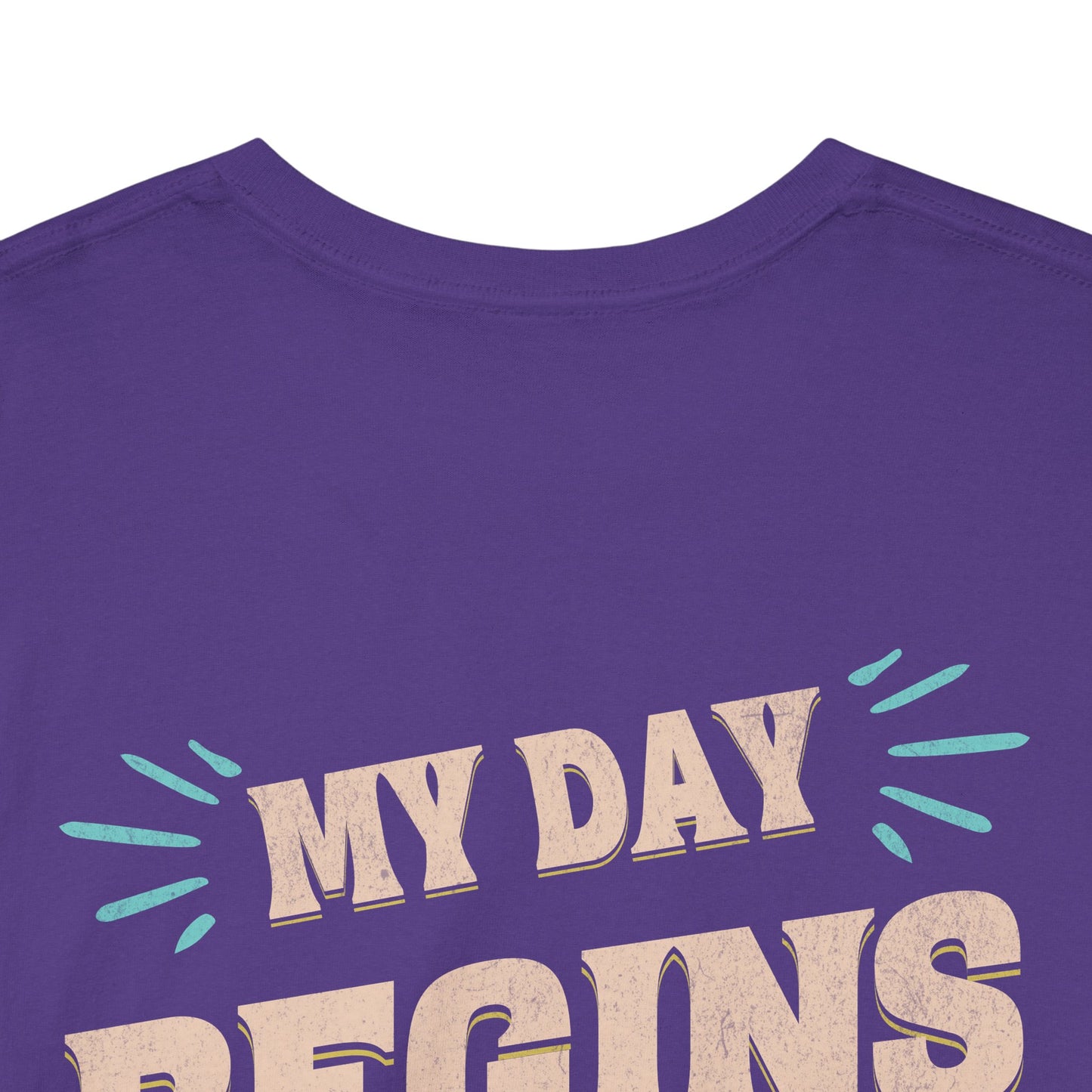 My Day Begins After Coffee T‑Shirt — Funny Coffee Lover Tee