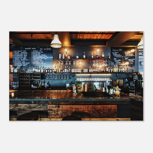 Rustic Coffee Bar Canvas Wall Print at Java Good Coffee