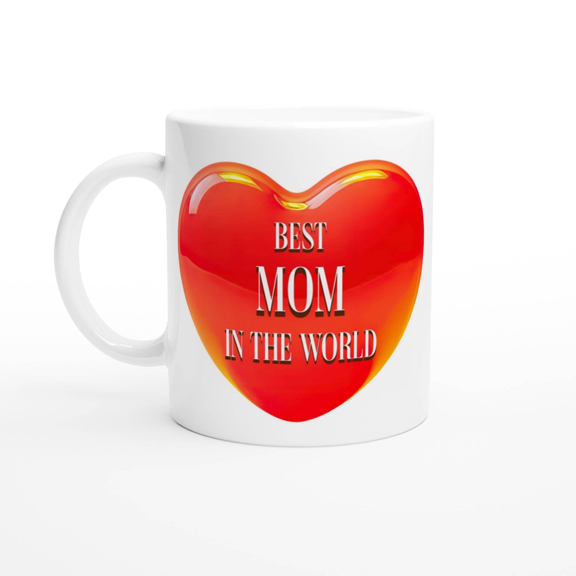 Red Heart Best Mom in the World 11oz Ceramic Mug at Java Good Coffee