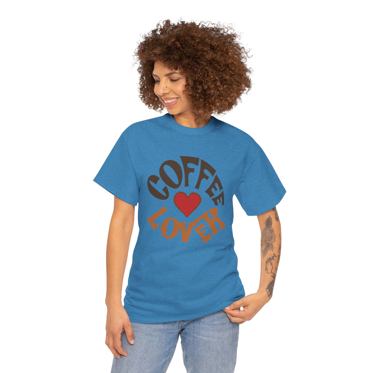 Coffee Lover Tee — Retro Heart Coffee Graphic Shirt