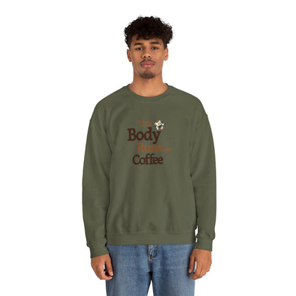 This Body Runs on Coffee Unisex Heavy Blend™ Crewneck Sweatshirt