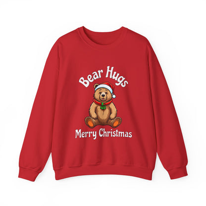 Bear Hugs Christmas Unisex Heavy Blend™ Crewneck Sweatshirt -Java Good Coffee