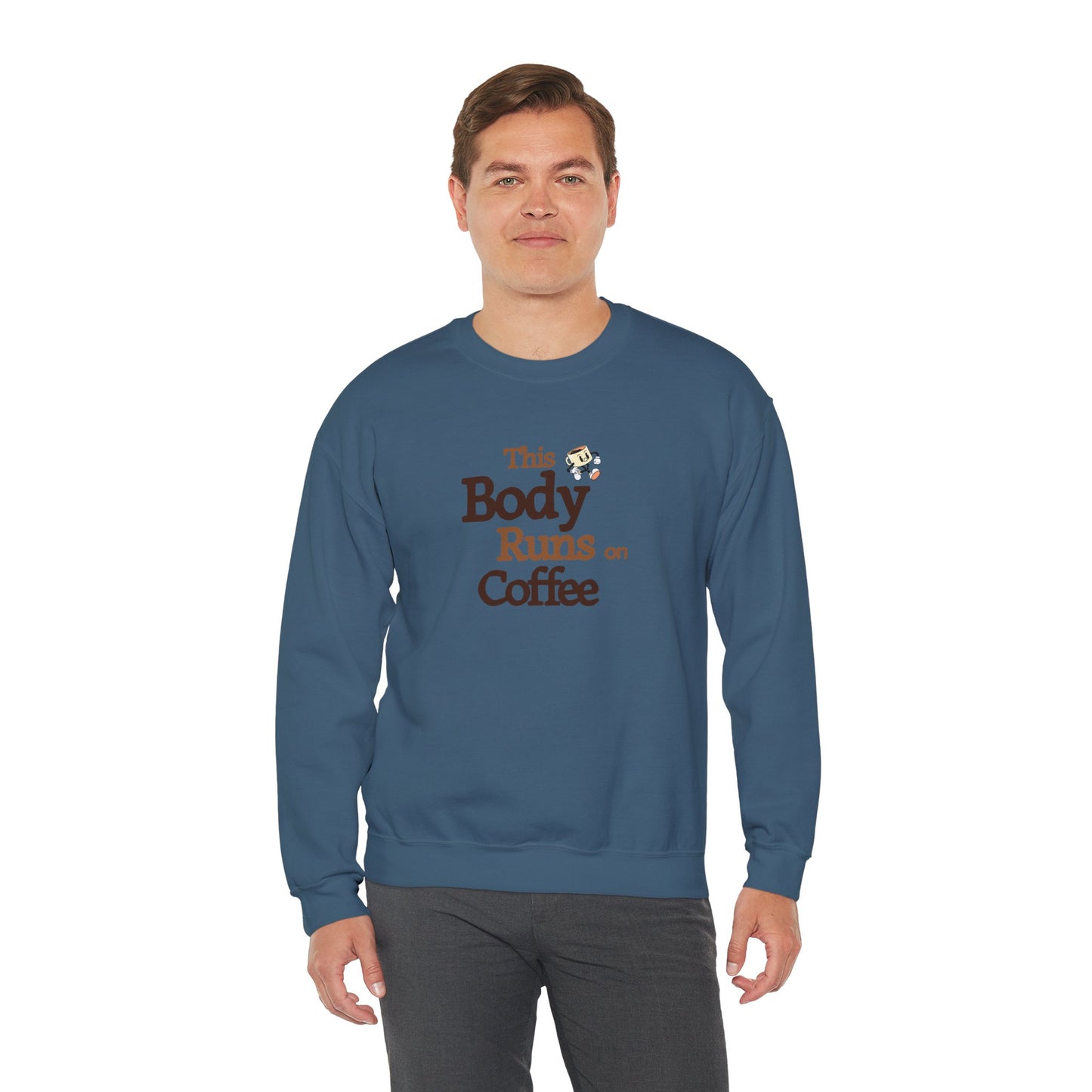 This Body Runs on Coffee Unisex Heavy Blend™ Crewneck Sweatshirt