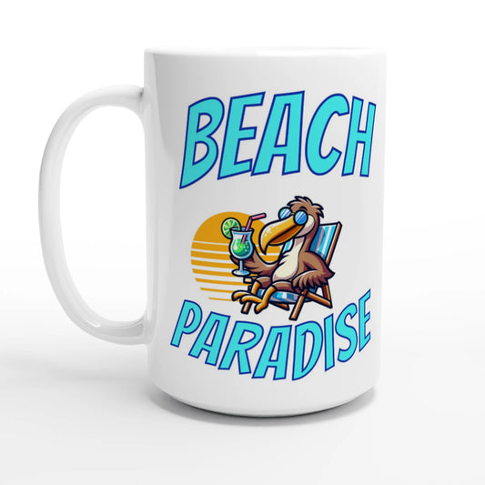 Beach Paradise White 15oz Ceramic Mug at Java Good Coffee
