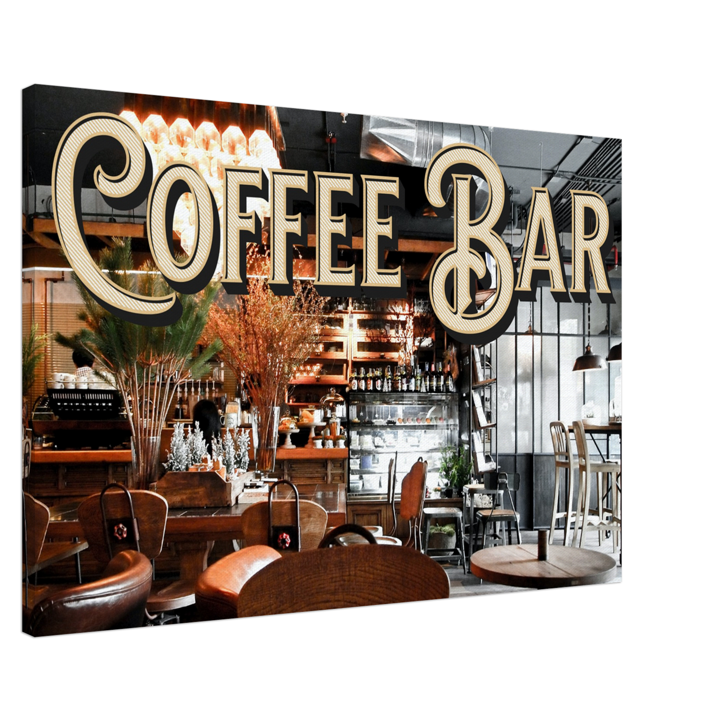 Downtown Coffee Bar Canvas Wall Print Java Good Coffee