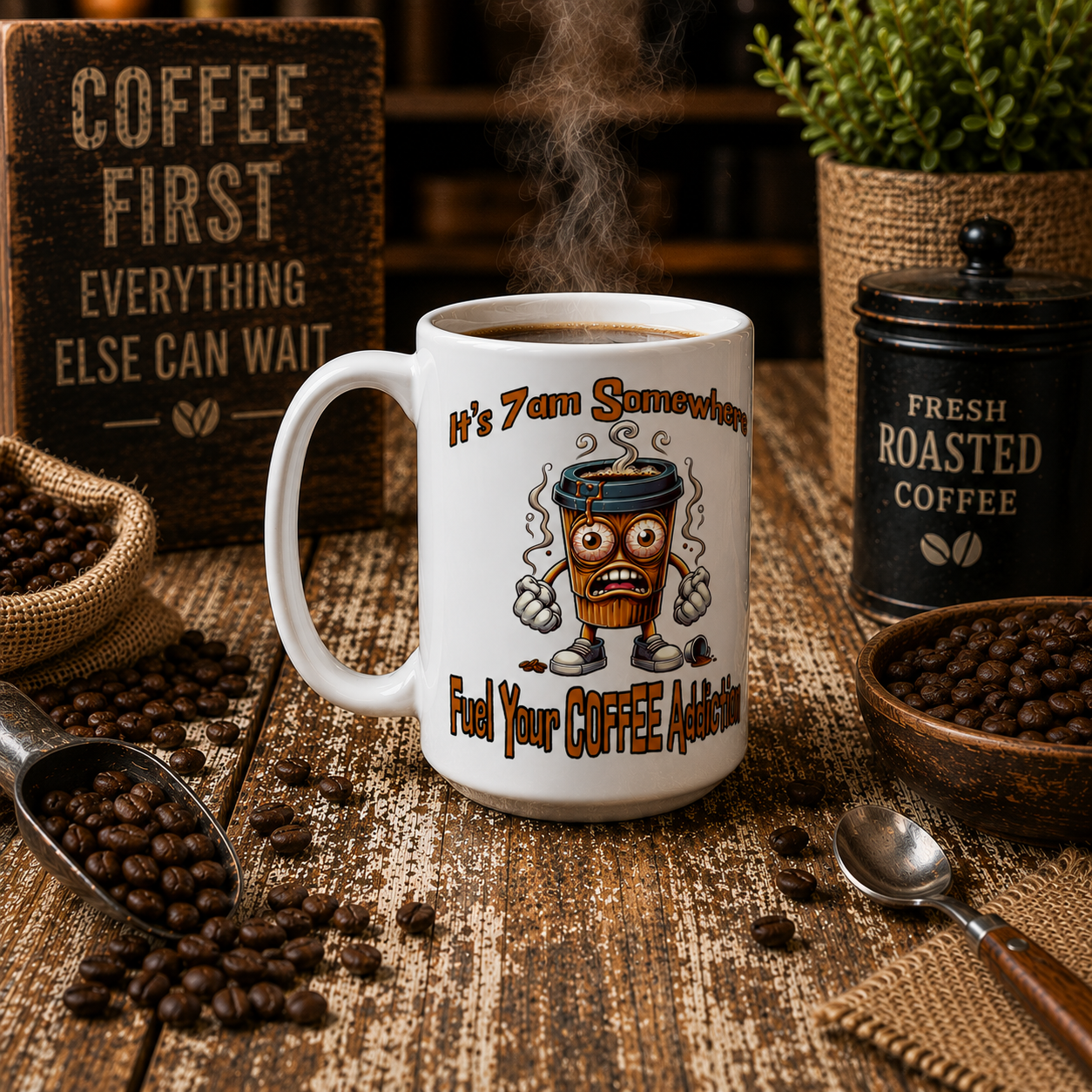 Fuel Your Coffee Addiction White 15oz Ceramic Mug